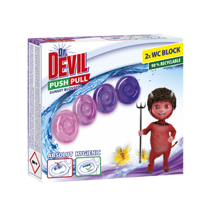 Гелевые шарики без корзины Dr. DEVIL WC Push Pull Gel Цветение заката 2*20г фото