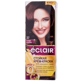 Крем-фарба для волосся ECLAIR з олією Omega 9 колір 37 Чорний шоколад фото