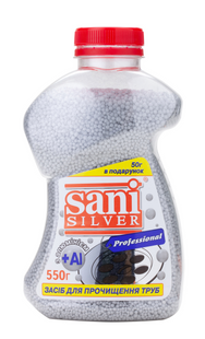 Засіб для прочищення водостоків гранули Sani Silver, 550г фото