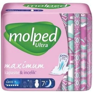 Гігієнічні прокладки Molped Ultra Night Maximum 6 крапель, 7 шт фото