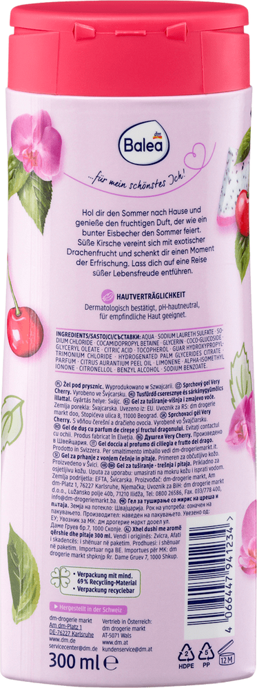 Гель для душа Balea "Very Cherry", 300 мл фото