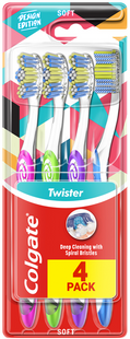Зубна щітка Colgate Twister Глибоке очищення зі спіральними щетинками М'яка 4 шт фото