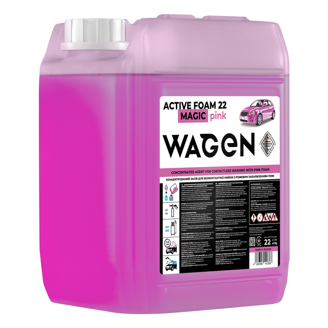Концентрований засіб для безконтактної мийки WAGEN “ACTIVE FOAM 22 MAGIC PINK”, 22 кг фото