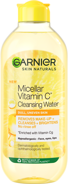 Мицеллярная вода Garnier Skin Naturals с витамином С для тусклой кожи лица с эффектом сияния 400 мл фото