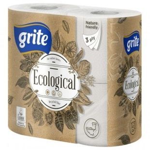 Туалетний папір Grite Ecological Plius 3 шари 4 рулони фото