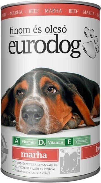 Вологий корм для дорослих собак усіх порід EuroDog з яловичиною 415 г фото