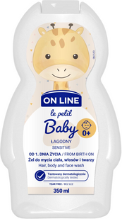 Гель-шампунь для новонароджених та немовлят On Line Sensitive 350мл. фото