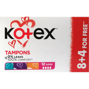 Гігієнічні тампони Kotex Super 8 + 4 шт фото