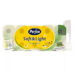 Туалетний папір Perfex Soft&Light з ароматом алое вера 3-шаровий, 16 рулонів фото