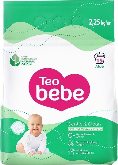 Пральний порошок Teo bebe Gentle & Clean Aloe 2.25 кг фото