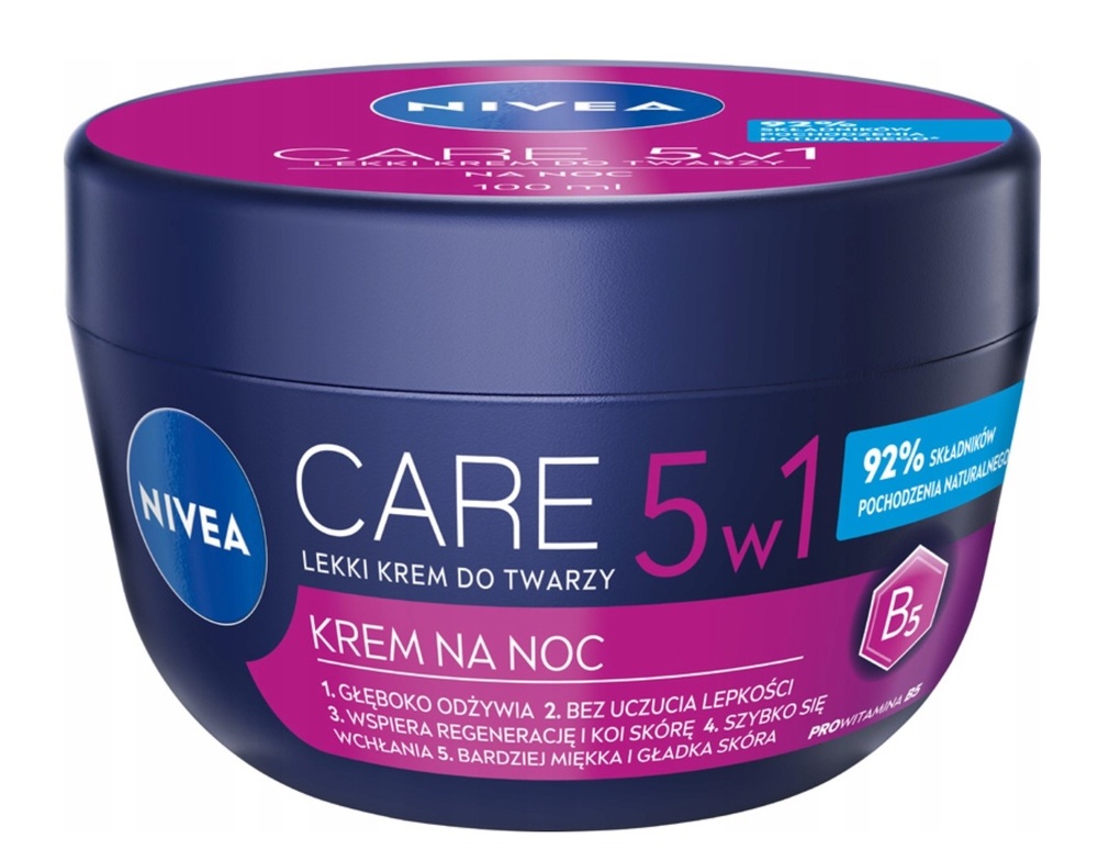 Ночной крем для лица NIVEA Care 5в1 с витамином B5 100 мл фото