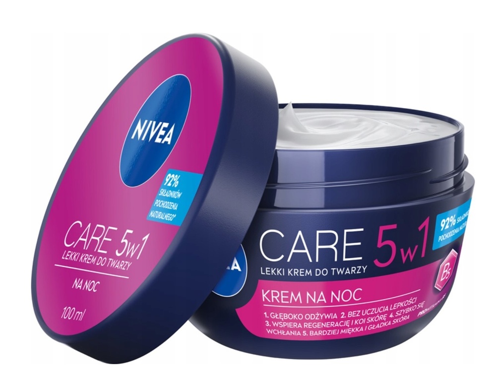 Нічний крем для обличчя NIVEA Care 5в1 з вітаміном В5 100 мл фото