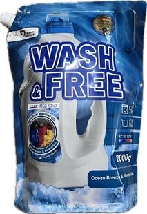 Гель для прання універсальний Wash&Free, Морська свіжість з нотками мінеральної солі, 2000г фото