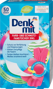 Абсорбуючі серветки для прання кольорових речей Denkmit, 50 шт. фото