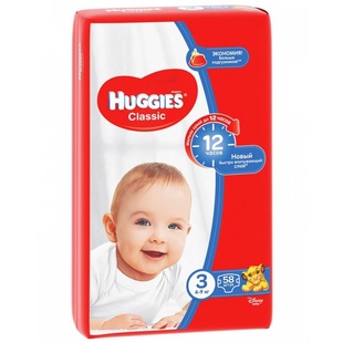 Подгузники Huggies Classic 3 (4-9 кг) 58 шт. фото