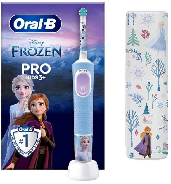 Электрическая зубная щетка Oral-b Braun Pro D103 Kids Frozen + Футляр фото