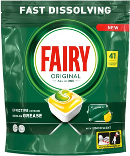 Капсулы для посудомоечных машин Fairy Original All In One Лимон 41 шт фото