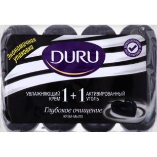Мыло Duru Soft Sensations 1+1 Активированный уголь, 4*90 г фото