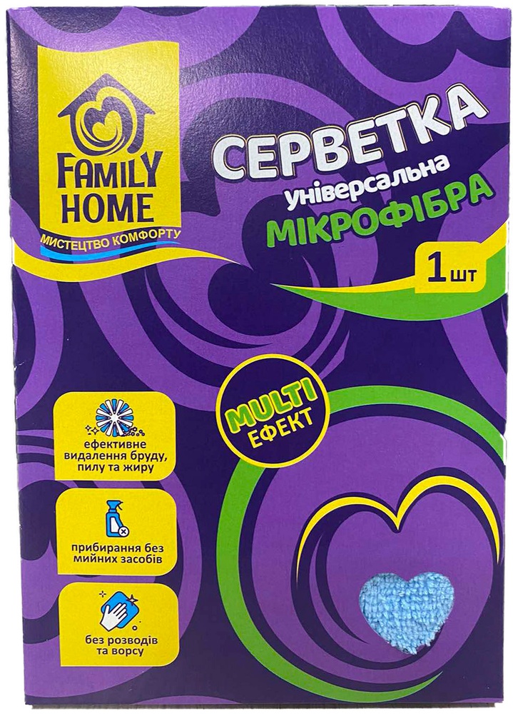 Серветка універсальна FAMILY Home мікрофібра фото