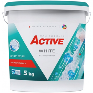Пральний порошок для білої білизни Active White у відрі 5 кг фото