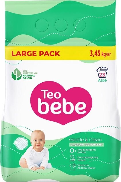 Пральний порошок Teo bebe Gentle & Clean Aloe 3.45 кг фото