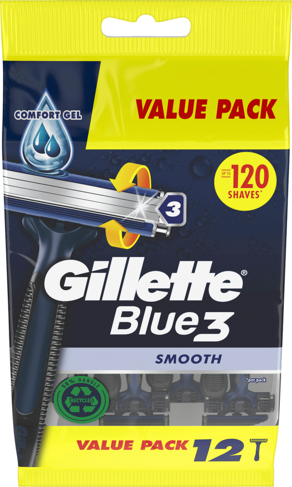 Бритвы одноразовые Gillette Blue3 Smooth, 12 шт фото