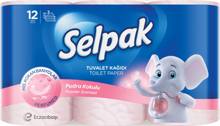 Туалетний папір Selpak Perfumed з ароматом Пудра 12 рулонів фото