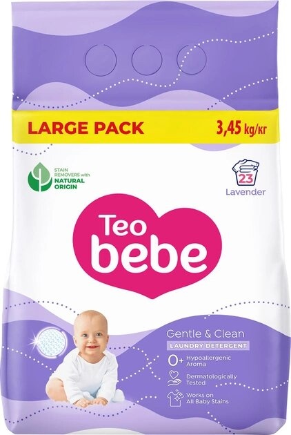 Пральний порошок Teo bebe Gentle & Clean Lavender 3.45 кг фото