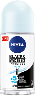 Антиперспірант NIVEA Чорне та біле Невидимий Pure кульковий 50 мл фото