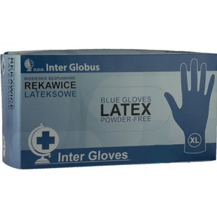 Амбулаторні рукавички Inter Globus латексні, неопудрені (розмір XL), 50 шт. фото