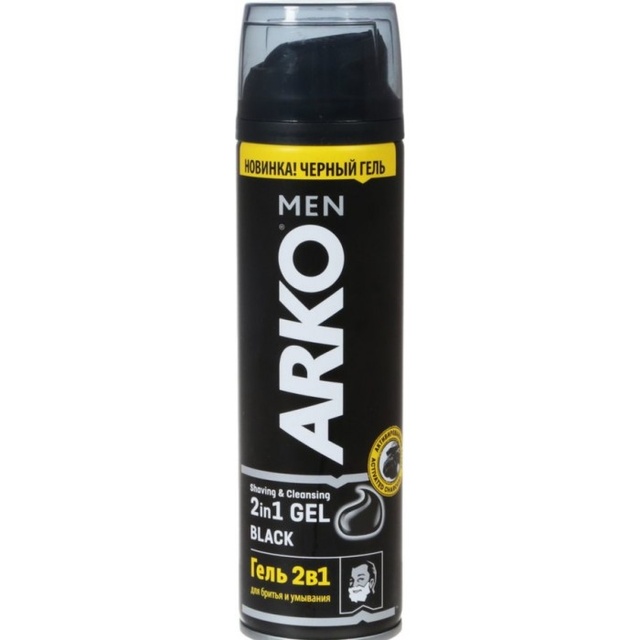 Гель для гоління ARKO Black 2 в 1 для гоління і вмивання, 200 мл фото