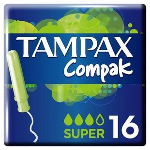 Тампони Tampax Compak super з аплікатором 16 шт фото