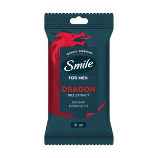 Влажные салфетки Smile For Men с экстрактом дерева дракона, 10 шт фото