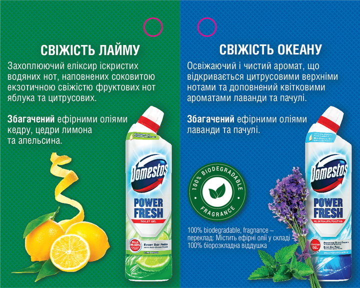 Чистящее средство для туалета Domestos POWER FRESH свежесть лайма 700 мл фото