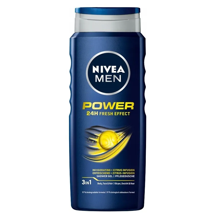 Гель для душу Nivea Men 3in1 Power 24h 500мл фото