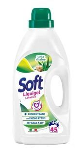 Порошок Soft для прання рідкий Linfa di Aloe (універсальний з господарським милом) 2,25л/45 прань фото