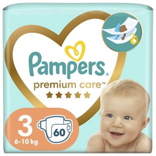 Підгузки Pampers Premium Care Розмір 3 (Midi) 6-10 кг 60 шт фото