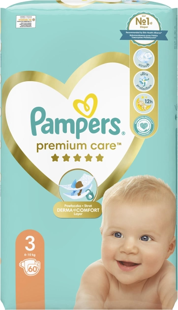 Підгузки Pampers Premium Care Розмір 3 (Midi) 6-10 кг 60 шт фото