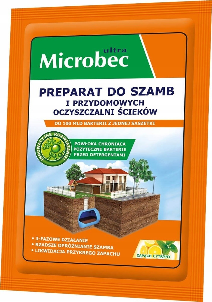 Средство Microbec Ultra для выгребных ям и септиков (лимон), 25 г фото