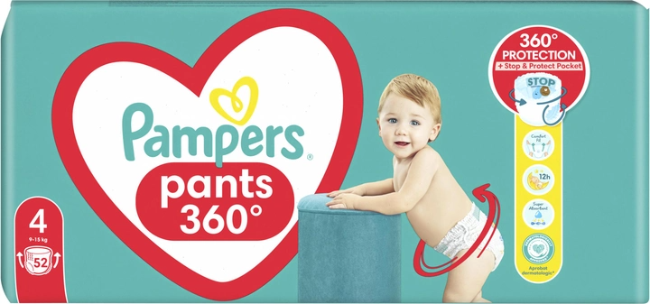 Подгузники-трусики Pampers Pants 4 Maxi 9-15 кг 52шт фото