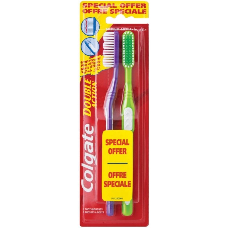 Зубна щітка Colgate Double Action Medium 2 шт фото