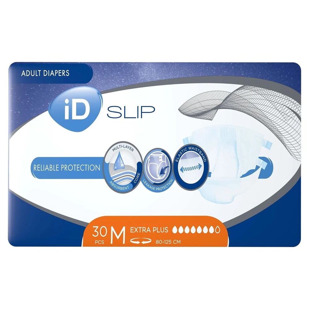 Підгузники для дорослих iD Expert Slip Extra Plus M 80-125 см 30 шт фото