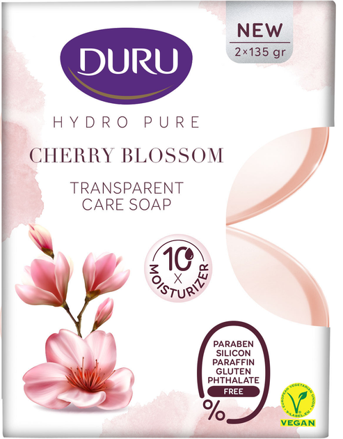 Косметическое мыло Duru Hydro Pure с экстрактом Цветения Вишни 2 х 135 г фото