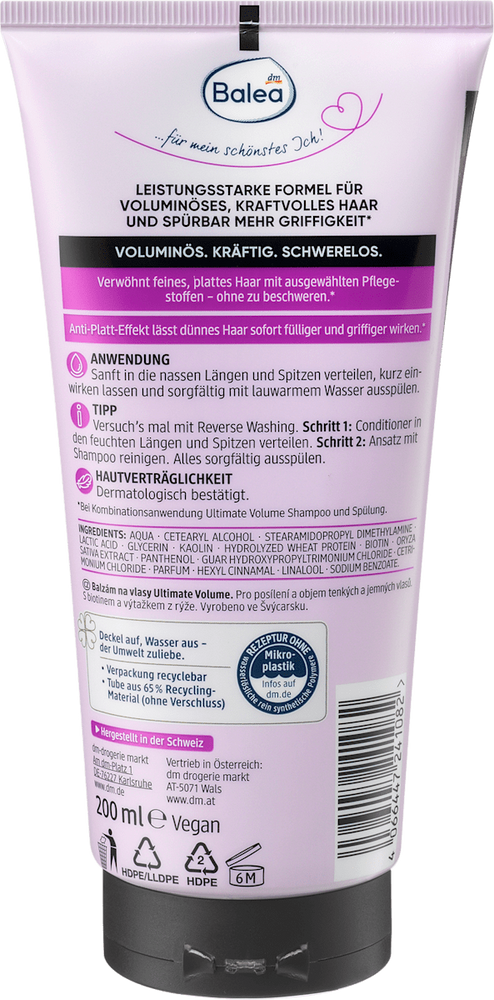 Кондиционер для объема Balea Professional Ultimate Volume, 200 мл фото