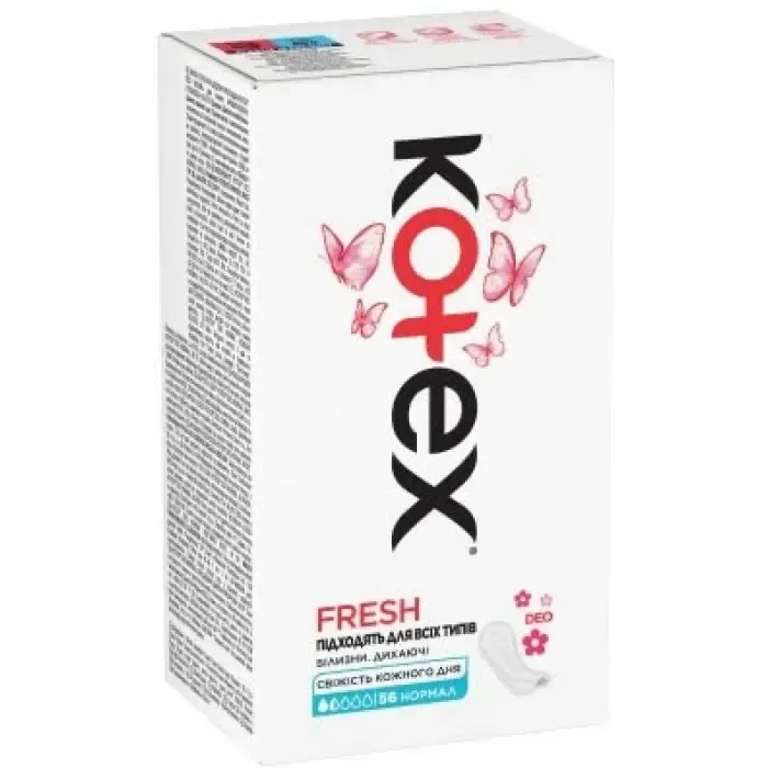 Ежедневные гигиенические прокладки Kotex Normal Plus Deo, 56 шт фото