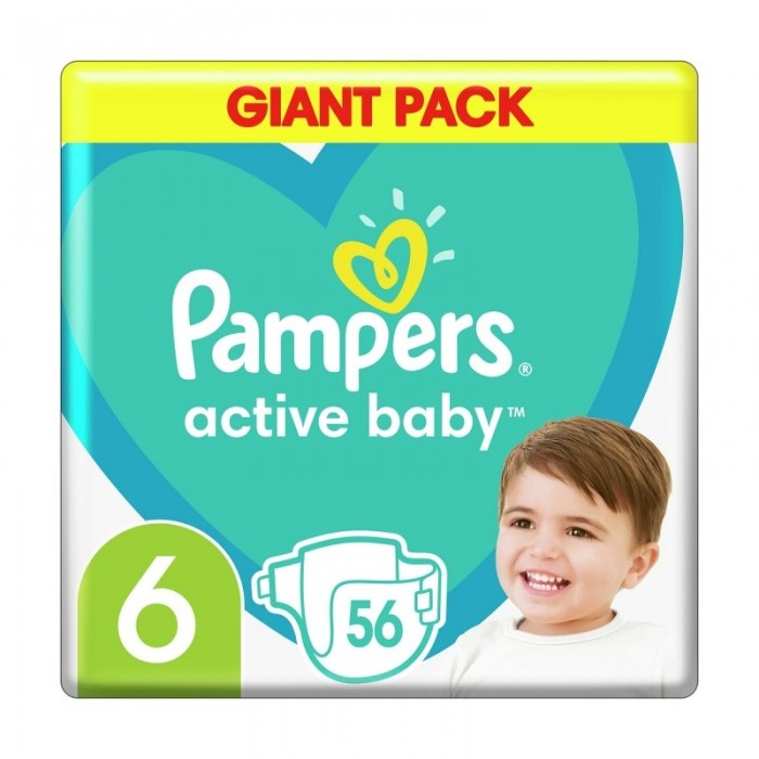 Подгузники Pampers Active Baby Размер 6 (15+ кг), 56 шт фото