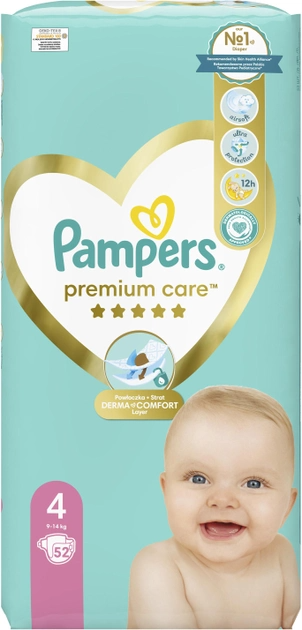 Підгузки Pampers Premium Care Розмір 4 (9-14 кг) 52 шт фото