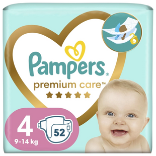 Підгузки Pampers Premium Care Розмір 4 (9-14 кг) 52 шт фото