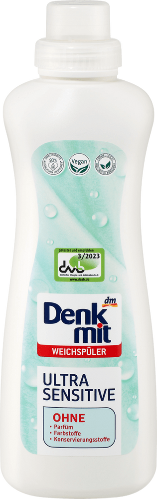 Гіпоалергенний кодиціонер для білизни Denkmit Ultra Sensitive, 33 прання, 1 л фото