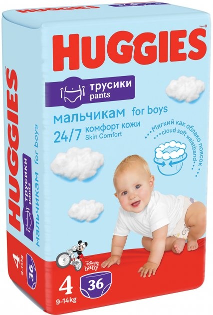 Трусики-подгузники Huggies Pants 4 Jumbo 9-14 кг для мальчиков 36 шт фото